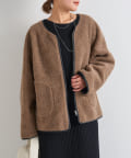 OUTLET(アウトレット) 【un dix cors】リバーシブルパイピングボアコート