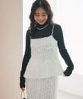 OUTLET(アウトレット) 【La boutique BonBon】メニーリボンフラワースモッキングキャミ