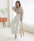 OUTLET(アウトレット) 【La boutique BonBon】チュールフリルストラップワイドパンツ