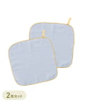 3COINS(スリーコインズ) 《WEB限定商品》ガーゼハンカチループ付き2枚セット：25×25cm