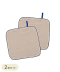 3COINS(スリーコインズ) 《WEB限定商品》ガーゼハンカチループ付き2枚セット：25×25cm