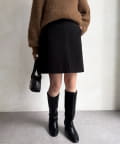 Chez toi(シェトワ) リベット付きメルトンミディスカート