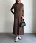 Chez toi(シェトワ) シャギーベスト×ニットワンピース