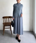 Chez toi(シェトワ) シャギーベスト×ニットワンピース
