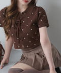 NICE CLAUP / OLIVE des OLIVE OUTLET(ナイスクラップ  / オリーブ デ オリーブ アウトレット) 【one after another】ドットニットトップス