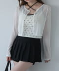 NICE CLAUP / OLIVE des OLIVE OUTLET(ナイスクラップ  / オリーブ デ オリーブ アウトレット) 【one after another】レース付きカットカーディガン