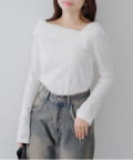 NICE CLAUP / OLIVE des OLIVE OUTLET(ナイスクラップ  / オリーブ デ オリーブ アウトレット) 【RMAF】オフショルドレーププルオーバー