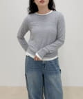 FREDY & GLOSTER(フレディ アンド グロスター) ウールブレンドシアーロンTシャツ