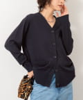 NOLLEY'S(ノーリーズ) 《手洗い可能》《セットアップ対応》BIGシルエットVネックカーディガン