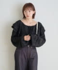 mline(エムライン) [mline]シャギーフリル ラッフルブラウス