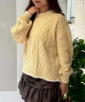 NICE CLAUP / OLIVE des OLIVE OUTLET(ナイスクラップ  / オリーブ デ オリーブ アウトレット) 【RMAF】バックリボンベロアモールケーブルニット