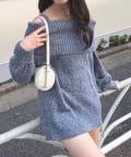 mline(エムライン) [mline]オフショルミニニットワンピ