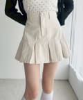 NICE CLAUP / OLIVE des OLIVE OUTLET(ナイスクラップ  / オリーブ デ オリーブ アウトレット) 【one after another】裾プリーツミニ