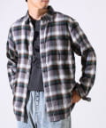 FREDY & GLOSTER(フレディ アンド グロスター) ＜つぶし衿＞U.S.COTTON混 レギュラーカラーチェックネルシャツ