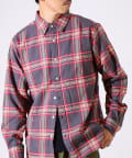 FREDY & GLOSTER(フレディ アンド グロスター) ＜つぶし衿＞U.S.COTTON混 レギュラーカラーチェックネルシャツ