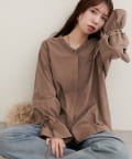 natural couture(ナチュラルクチュール) 【WEB限定】フリルVネックキャンディスリーブブラウス