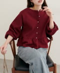 natural couture(ナチュラルクチュール) 【WEB限定】裾フリルペプラムカーデ