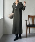 DOUDOU(ドゥドゥ) 【WEB限定】ジップニットワンピース