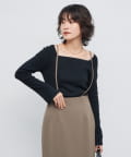 NOLLEY'S(ノーリーズ) 【WEB限定カラーあり】総針スクエアネックプルオーバーニット