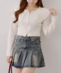 NICE CLAUP / OLIVE des OLIVE OUTLET(ナイスクラップ  / オリーブ デ オリーブ アウトレット) 華奢見え叶う♡【RMAF】BIG衿ZIPカーデ