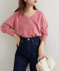 NICE CLAUP / OLIVE des OLIVE OUTLET(ナイスクラップ  / オリーブ デ オリーブ アウトレット) 【natural couture】プチプラカシミアタッチVネックニット