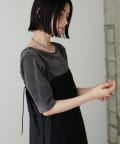 NICE CLAUP / OLIVE des OLIVE OUTLET(ナイスクラップ  / オリーブ デ オリーブ アウトレット) 【LARUTA】ベロアチュール半袖プルオーバー
