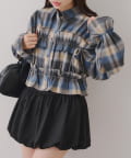 NICE CLAUP / OLIVE des OLIVE OUTLET(ナイスクラップ  / オリーブ デ オリーブ アウトレット) 【RMAF】胸リボンチェックシャツ