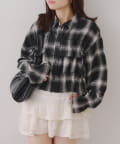 NICE CLAUP / OLIVE des OLIVE OUTLET(ナイスクラップ  / オリーブ デ オリーブ アウトレット) 【RMAF】胸リボンチェックシャツ