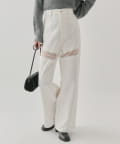 mystic(ミスティック) ≪パルクロウィークおすすめITEM!≫【全骨格スタイルアップが叶う♡ウエスト調整可能!】レース切替デニム