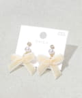 3COINS(スリーコインズ) ベロアリボンピアス4個セット