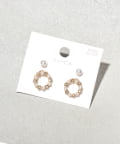 3COINS(スリーコインズ) パールラウンドピアス4個セット