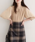 natural couture(ナチュラルクチュール) 【WEB限定】プリーツスリーブきれいめブラウス