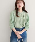 natural couture(ナチュラルクチュール) 【WEB限定】プリーツスリーブきれいめブラウス