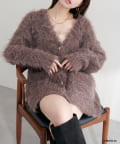 natural couture(ナチュラルクチュール) 【miffyコラボ】miffy釦ミドルシャギーカーデ