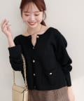 natural couture(ナチュラルクチュール) 【WEB限定】ボタンポケットカーディガン