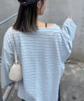 CIAOPANIC TYPY(チャオパニックティピー) シアースラブボーダーワンポイント刺繍オーバTee