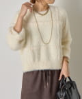 Jena　espace merveilleux(ジェナ　エスパスメルヴェイユ) チェック柄シャギーニット