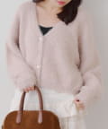 NICE CLAUP / OLIVE des OLIVE OUTLET(ナイスクラップ  / オリーブ デ オリーブ アウトレット) モテふわ♡【RMAF】ラメフェザー色々釦カーデ