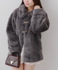 NICE CLAUP / OLIVE des OLIVE OUTLET(ナイスクラップ  / オリーブ デ オリーブ アウトレット) 《冬が待ち遠しくなる♡》ラビットファービット付きミドルコート