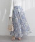 NICE CLAUP / OLIVE des OLIVE OUTLET(ナイスクラップ  / オリーブ デ オリーブ アウトレット) 【natural couture】大花プリントメッシュスカート