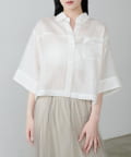 NICE CLAUP / OLIVE des OLIVE OUTLET(ナイスクラップ  / オリーブ デ オリーブ アウトレット) 【LARUTA】シアー半袖刺繍ロゴシャツ