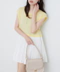 NICE CLAUP / OLIVE des OLIVE OUTLET(ナイスクラップ  / オリーブ デ オリーブ アウトレット) 【natural couture】プリーツドッキングニット