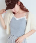 Kastane(カスタネ) 【一部店舗限定/無地&チェック/4色展開/カップ取り外し可】カップ付きレースキャミ