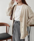 NICE CLAUP / OLIVE des OLIVE OUTLET(ナイスクラップ  / オリーブ デ オリーブ アウトレット) プチプラseries♡【RMAF】ジャガードニットカーディガン