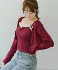 Remind me and forever(リマインドミーアンドフォーエバー) 【2枚SET】レース付ワイドリブアンサンブル