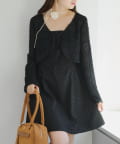 NICE CLAUP / OLIVE des OLIVE OUTLET(ナイスクラップ  / オリーブ デ オリーブ アウトレット) 参戦服難民ならチェックして♪【RMAF】シャギーカーデ×ミニワンピset