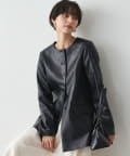 LOUNGEDRESS(ラウンジドレス) ノーカラーフェイクレザージャケット