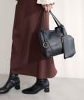 natural couture(ナチュラルクチュール) 【WEB限定】ジグザグステッチ変形ミニバッグ