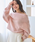 La boutique BonBon(ラブティックボンボン) オフショルシャギーニット