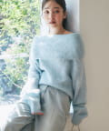 La boutique BonBon(ラブティックボンボン) オフショルシャギーニット